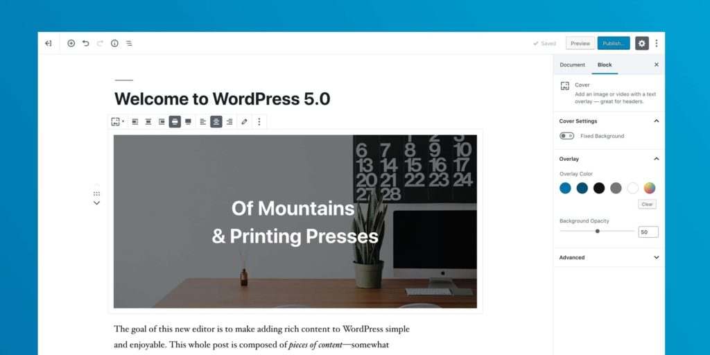 Gutenberg editor WordPress